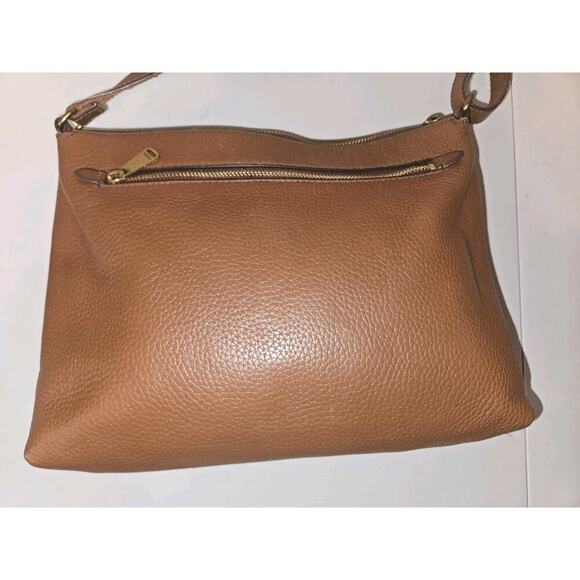 Fossil Kinley Medium Brown Pebbled Leather Crossbody Purse Bag 12x9x2 - Picture 10 of 13
